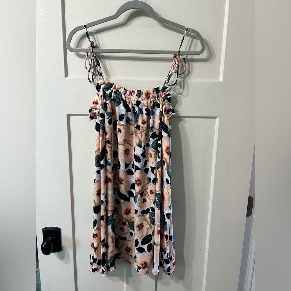 Show Me Your Mumu Angel Mini Dress Floral Steel Magnolia tie straps - Picture 3 of 5